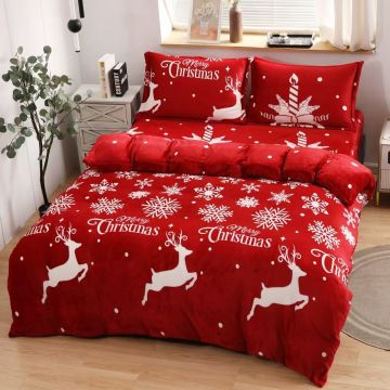 Lenjerie Craciun cu Elastic 180x200 Christmas V105 (Cocolino)