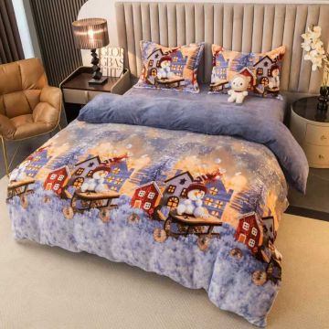 Lenjerie Craciun cu Elastic 180x200 Christmas V107 (Cocolino)