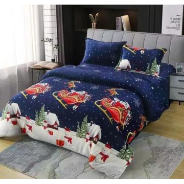 Lenjerie Craciun cu Elastic 180x200 Merry V8 (Cocolino)