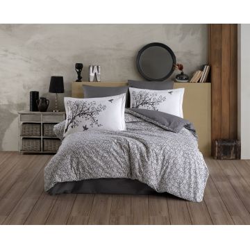 Lenjerie de pat dubla 4 piese, L'essentiel Maison, Arianna, Gri Lenjerie de pat dubla 4 piese, L'essentiel Maison, Arianna, Gri