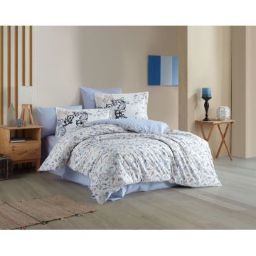 Lenjerie de pat dubla 4 piese, L'essentiel Maison, Fiesta, Albastru Lenjerie de pat dubla 4 piese, L'essentiel Maison, Fiesta, Albastru