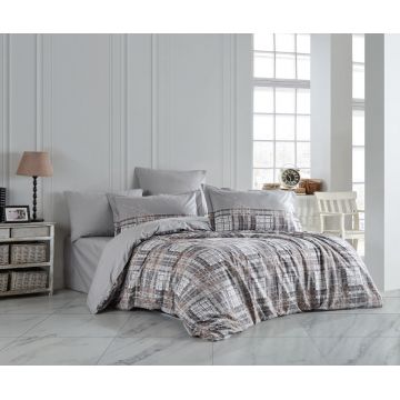 Lenjerie de pat dubla 4 piese, L'essentiel Maison, Lucia, Gri Lenjerie de pat dubla 4 piese, L'essentiel Maison, Lucia, Gri