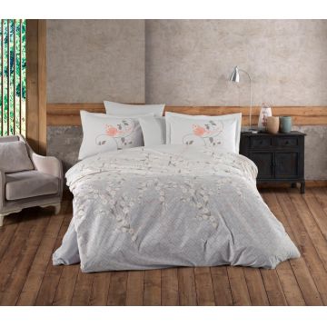 Lenjerie de pat dubla 4 piese, L'essentiel Maison, Missy, Gri Lenjerie de pat dubla 4 piese, L'essentiel Maison, Missy, Gri