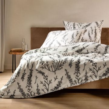 Lenjerie de pat dubla Camilla, Homla, 3 piese, 160x200 cm, microfibra din poliester, alb/negru