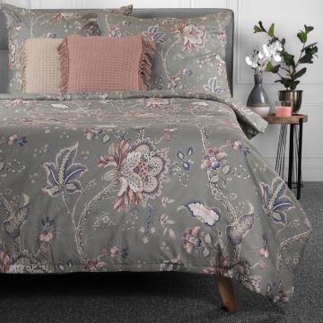 Lenjerie de pat dubla Claras, Homla, 3 piese, 160x200 cm, microfibra din poliester, multicolor Lenjerie de pat dubla Claras, Homla, 3 piese, 160x200 cm, microfibra din poliester, multicolor