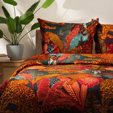 Lenjerie de pat dubla Kellie, Homla, 3 piese, 160x200 cm, microfibra din poliester, multicolor Lenjerie de pat dubla Kellie, Homla, 3 piese, 160x200 cm, microfibra din poliester, multicolor