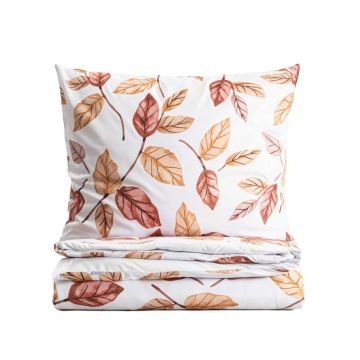 Lenjerie de pat dubla Leafy, Homla, 3 piese, 160x200 cm, microfibra, multicolor Lenjerie de pat dubla Leafy, Homla, 3 piese, 160x200 cm, microfibra, multicolor
