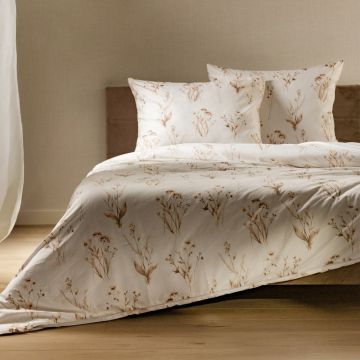 Lenjerie de pat King Size, Alessandra, Homla, 3 piese, 200x220 cm, microfibra din poliester, ecru