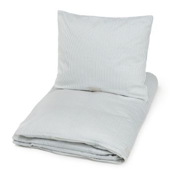 Lenjerie de pat pentru copii, albastru-deschis din bumbac organic pentru pat de o persoană 140x200 cm Classic Stripes Blue – Cam Cam Copenhagen