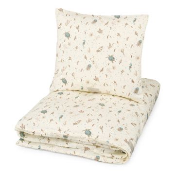 Lenjerie de pat pentru copii, galben-deschis din bumbac organic pentru pătuț 70x100 cm Sea Garden – Cam Cam Copenhagen