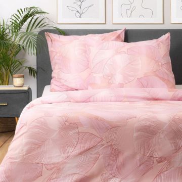 Lenjerie de pat pentru o persoana Gallo, Homla, 2 piese, 140x200 cm, microfibra din poliester, roz Lenjerie de pat pentru o persoana Gallo, Homla, 2 piese, 140x200 cm, microfibra din poliester, roz