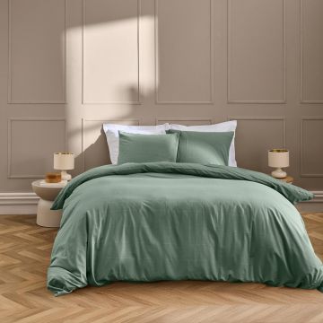 Lenjerie de pat verde pentru pat dublu, extinsă 240x220 cm Linella – douceur d'intérieur