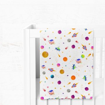 Patura bebelusi, L'essentiel Maison, Space, Galben / Albastru / Portocaliu Patura bebelusi, L'essentiel Maison, Space, Galben / Albastru / Portocaliu