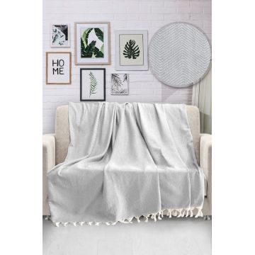 Patura, Viaden, 372VDN1106, 170 x 230 cm, bumbac, gri deschis Patura, Viaden, 372VDN1106, 170 x 230 cm, bumbac, gri deschis