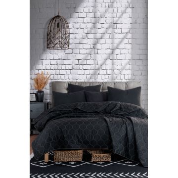 Cuvertura de pat 1 Persoana Model Solid Black