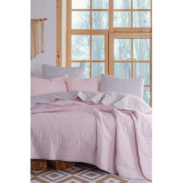 Cuvertura de pat 1 Persoana Model Solid Powder, Grey