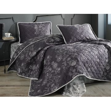 Cuvertura Matlasata, 3 Piese, Nala Antracit, 240x260 cm (Bumbac 100%)