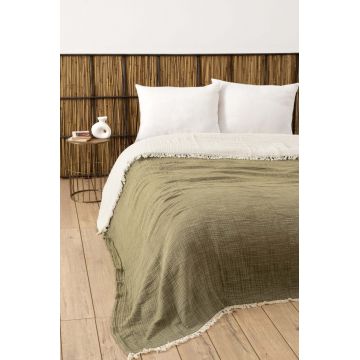 Cuvertura pentru Pat Dublu Model Muslin Age Green (170 x 250)