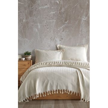 Cuvertura Pled pentru pat dublu Model Berlino Ecru