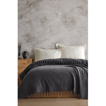 Cuvertura Pled pentru pat dublu Model Berlino Fume