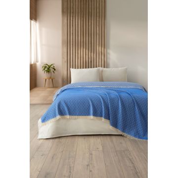 Cuvertura Pled pentru pat dublu Model Diamonds Blue