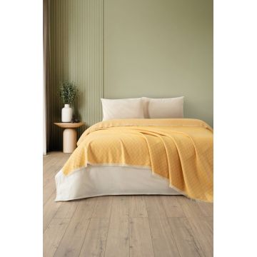 Cuvertura Pled pentru pat dublu Model Lapis Mustard