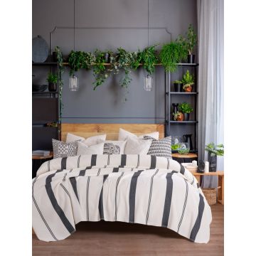 Cuvertura Pled pentru pat dublu Model Lizbon Anthracite