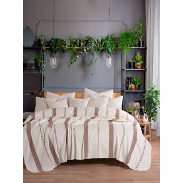 Cuvertura Pled pentru pat dublu Model Lizbon Camel