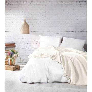 Cuvertura Pled pentru pat dublu Model Mona Cream