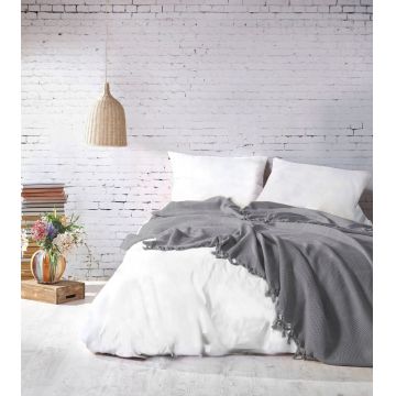 Cuvertura Pled pentru pat dublu Model Mona Light Grey
