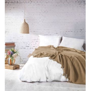 Cuvertura Pled pentru pat dublu Model Mona Mustard