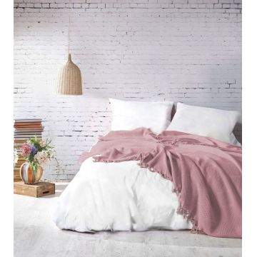 Cuvertura Pled pentru pat dublu Model Mona Powder