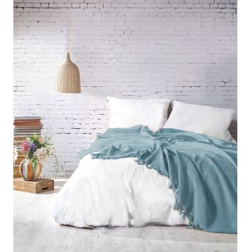 Cuvertura Pled pentru pat dublu Model Mona Turquoise