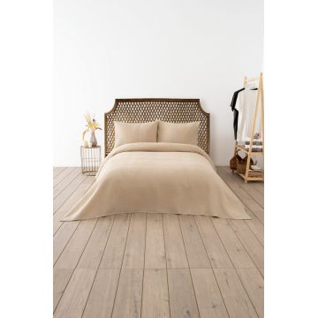 Cuvertura Pled pentru pat dublu Model Waffle Beige