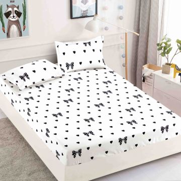 Husa Din Bumbac Tip Finet Cu Elastic 1 Persoana, Fundite