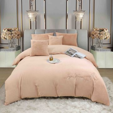 Lenjerie 2 Persoane Pat cu Elastic, 6 Piese, Cocolino Blanita Iepure cu Broderie