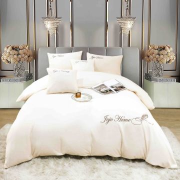 Lenjerie 2 Persoane Pat cu Elastic, 6 Piese, Cocolino Blanita Iepure cu Broderie