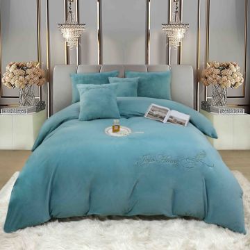 Lenjerie 2 Persoane Pat cu Elastic, 6 Piese, Cocolino Blanita Iepure cu Broderie