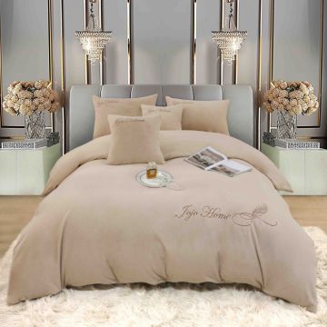 Lenjerie 2 Persoane Pat cu Elastic, 6 Piese, Cocolino Blanita Iepure cu Broderie