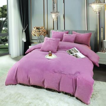 Lenjerie 2 Persoane Pat cu Elastic, 6 Piese, Cocolino Blanita Iepure cu Broderie