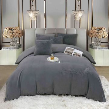 Lenjerie 2 Persoane Pat cu Elastic, 6 Piese, Cocolino Blanita Iepure cu Broderie