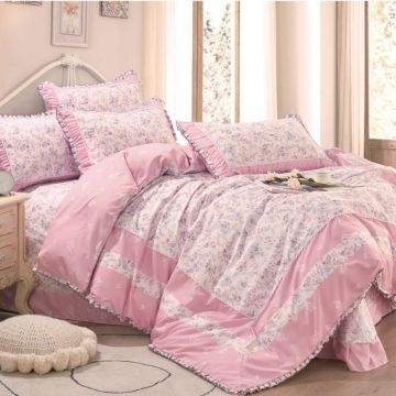 Lenjerie cu Broderie si Volanase Floria, 4 Piese (Finet)