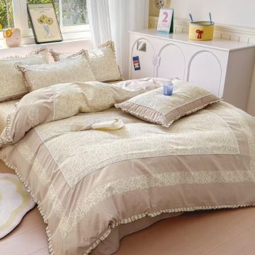 Lenjerie cu Broderie si Volanase Olga, 4 Piese (Finet)