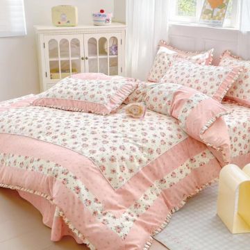 Lenjerie cu Broderie si Volanase Rely, 4 Piese (Finet)