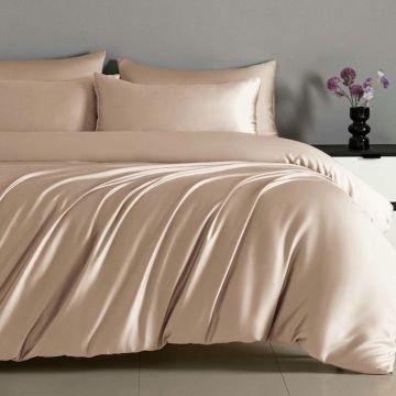 Lenjerie cu elastic 180x200cm, Smooth V1 Cappuccino