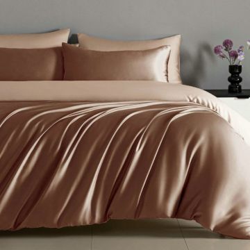 Lenjerie cu elastic 180x200cm, Smooth V6 Brown