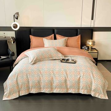 Lenjerie De Lux In Cutie Cadou, Bumbac Finet, 6 Piese - Portocaliu