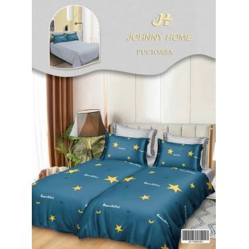 Lenjerie de Pat, 7 Piese, Bumbac Satinat Superior, cu 2 Pilote - Beautiful