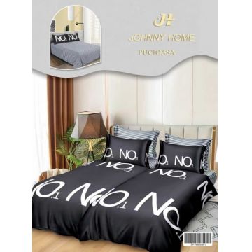 Lenjerie de Pat, 7 Piese, Bumbac Satinat Superior, cu 2 Pilote - No. 1