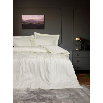 Lenjerie de pat dublu, Bambus Model Bamboo Stripe Ecru